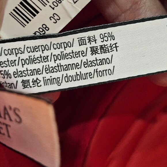 Victorias Secret Red Cupped Bow Bra Top 34C Corset Bustier Rhinestone NEW! - Picture 10 of 10